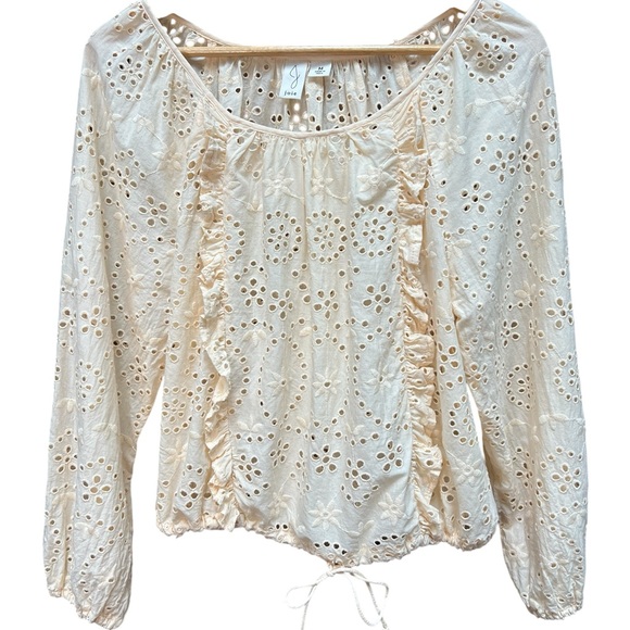 Joie Eyelet Ruffle Drawstring Blouse - Picture 6 of 6